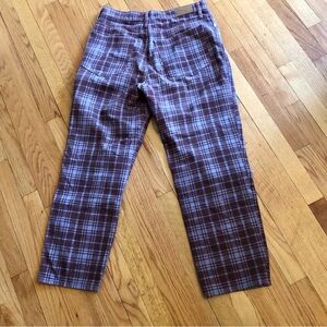 Ladies light blue and burgundy Plaid Pants